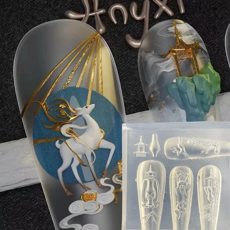 실리콘 리본 3D 네일 아트 몰드 달콤한 나비 장미 꽃 DIY 매니큐어 장식 템플릿