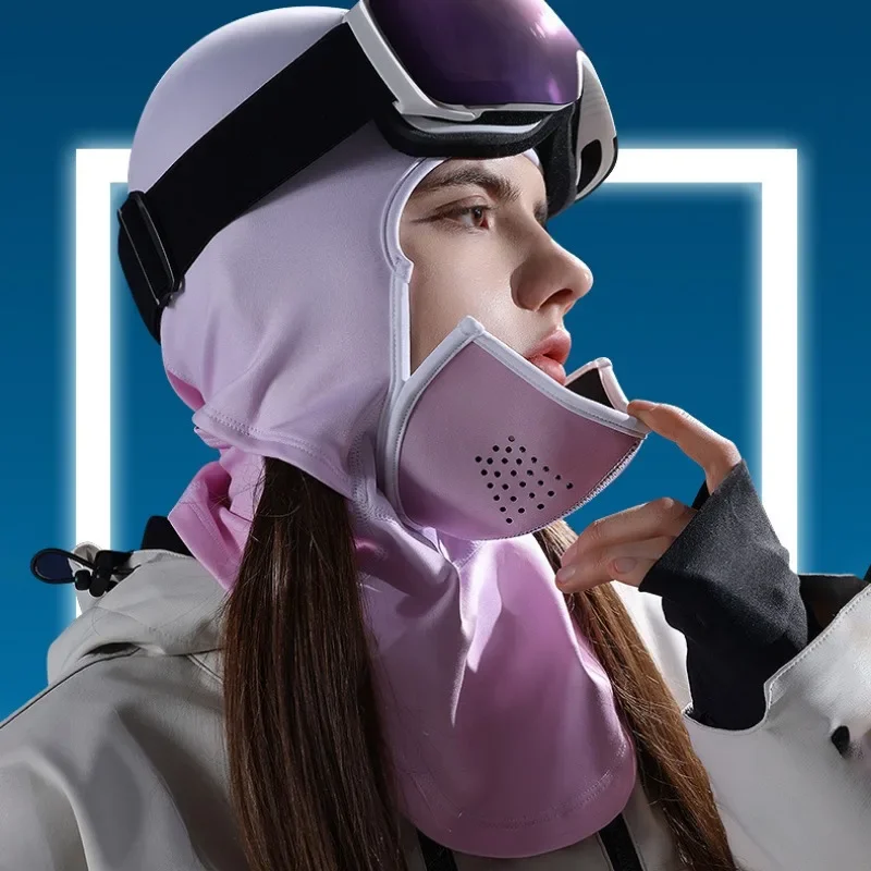 Winter Fleece Hat Balaclava Face Mask Neck Warmer Magnets Ski Mask Breathable Windproof Mask Head Cover Sport Cycling Ski Scarf 6
