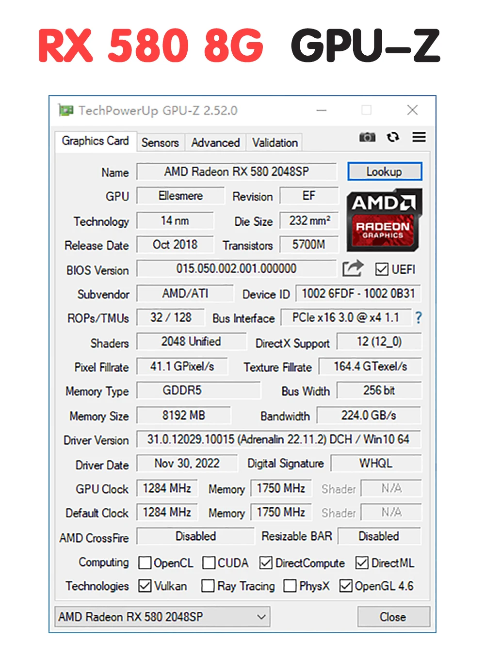 Placa Gráfica Mllse-gaming Amd rx 580 8gb 2048sp Gddr5 256 Bits Pci Express 3.0x16 Radeon Gpu 14nm Computador - Imagem 5