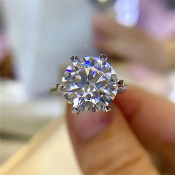 5ct Grey White Moissanite Wedding Ring 925 Sterling Silver D VVS Bride Engaged Diamond Band Fine Jewelry Test Passed 6