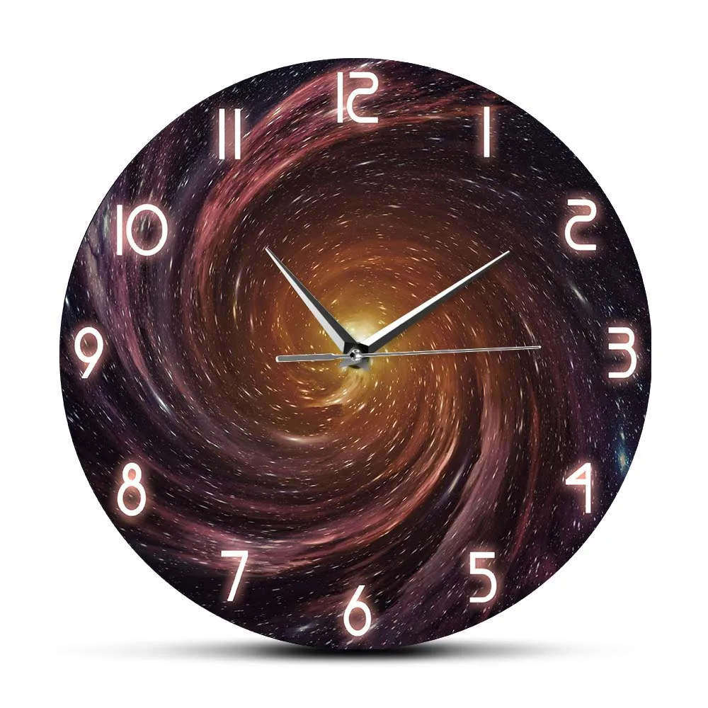 

Black Hole Universe Printed Wall Clock Space Home Decor Timepieces Galaxy Hole Silent Wall Clock For Living Room Astronomy Gifts