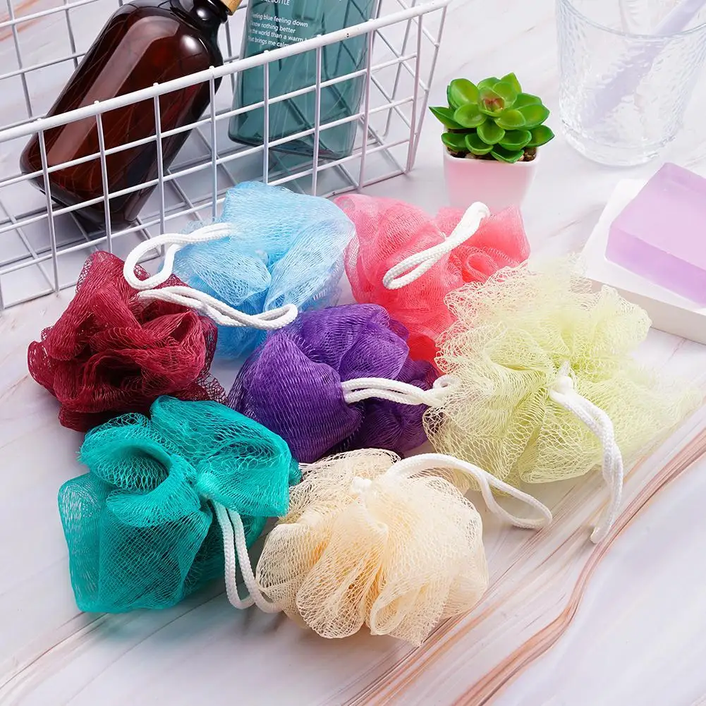 1PC Spazzola per il corpo Fiore Spugna da bagno Doccia Lavaggio del corpo Scrubber Pulizia Scrubs Sfera da bagno Esfoliante Sapone Bubble Mesh Morbido Soffio