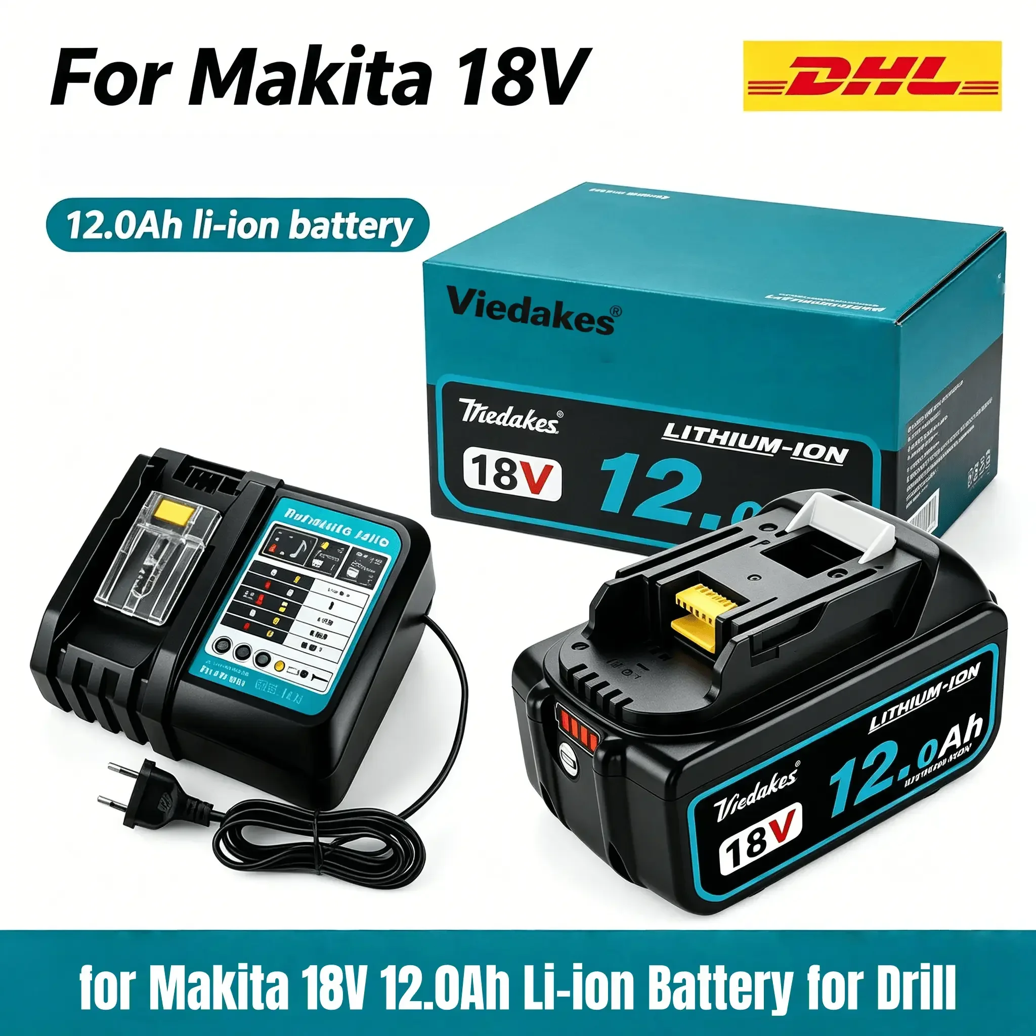 ✈️✈️For Makita 18V 10.0Ah Battery Suit for BL1850 BL1860 BL1850B BL1860B Applicable to DGA504 Cordless Angle Grinder Machine