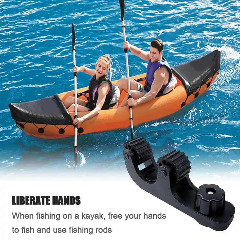 Kayak Oar Paddle Holder Plastic Adjustable Paddle Fixed Bracket Fishing Rod Holde Multi-functional Space-Saving Kayak Accessory