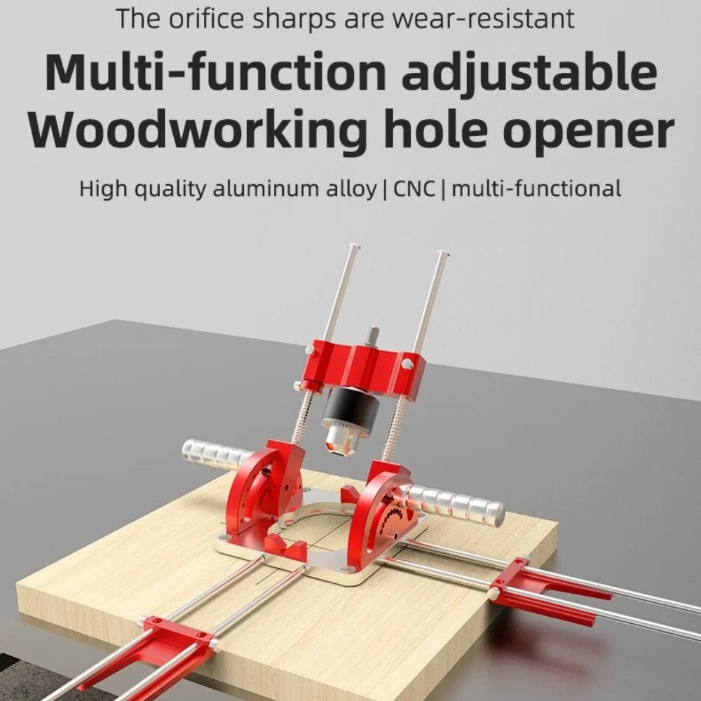 Aluminum Woodworking Drill Guide with Adjustable Height and Angle