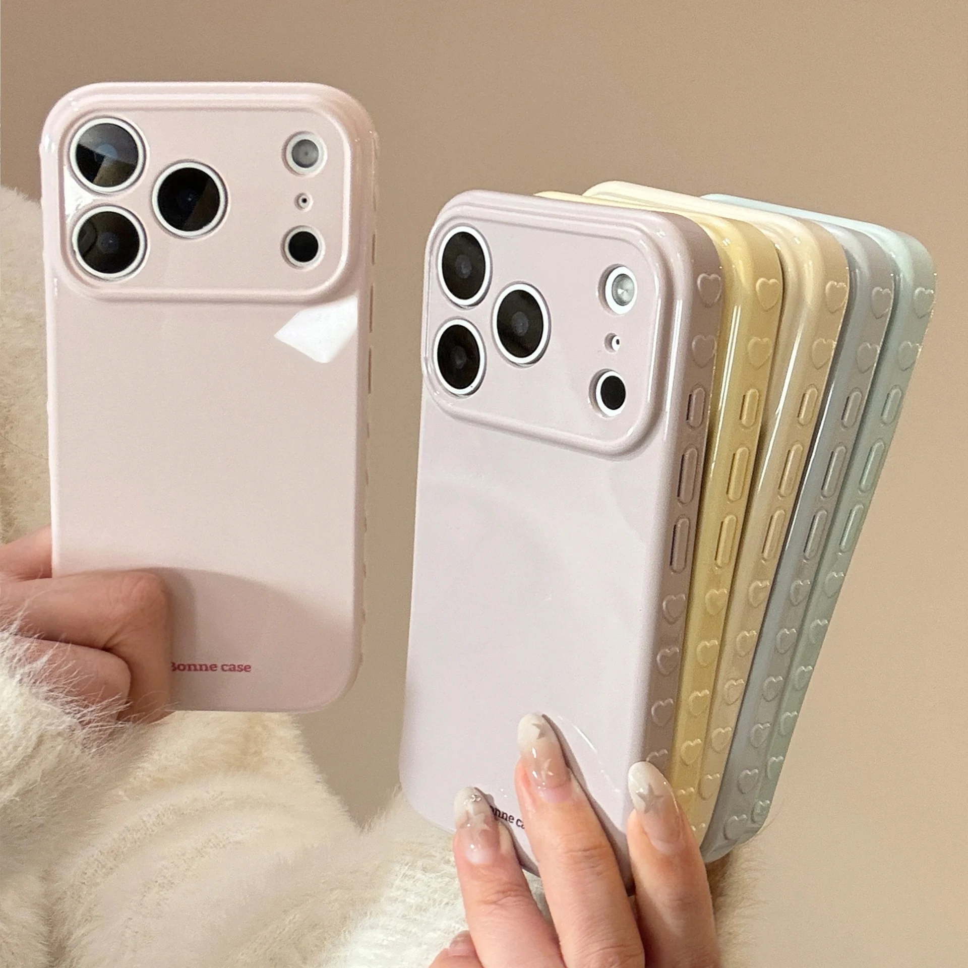 Pastel Macaron Glossy Soft Shockproof Phone Case - Minimalist Protective Back Shell