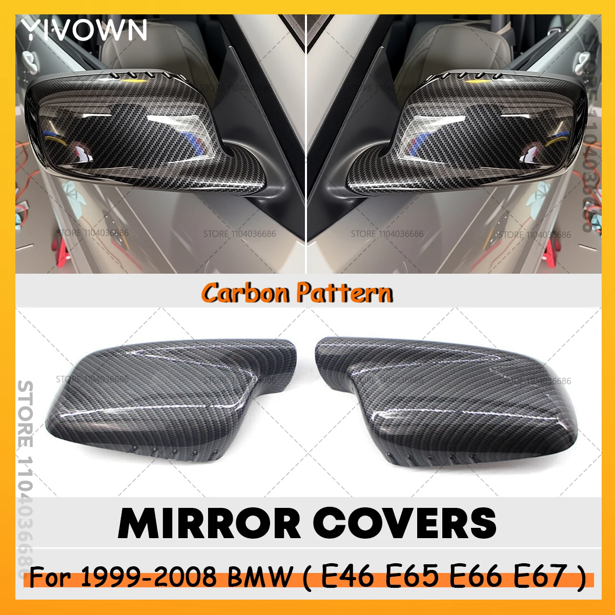 1999-2008 BMW E65 E66 E67 E46 쿠페 E46 Cabrio 1 쌍 자동차 백미러 커버 트림 캡 51167074235 51167074236