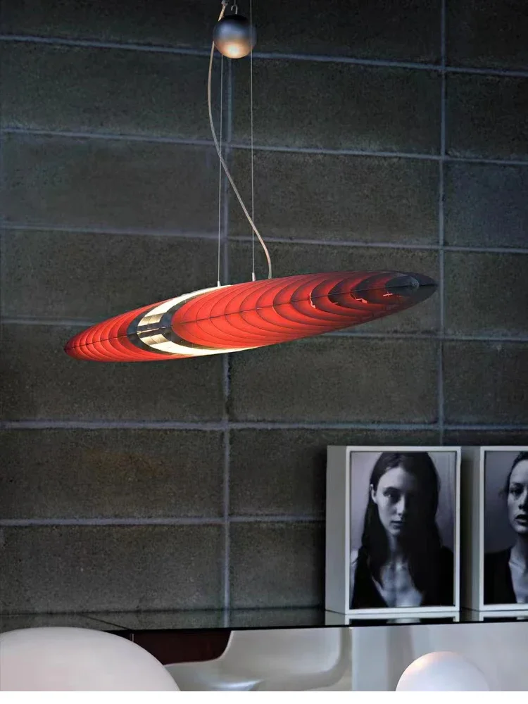 Description Picture 3 of itemDesigner Pendant Lamp Creative Restaurant Chandelier Hotel Living Room Dining Table Decor LED Spaceship Hanging Light