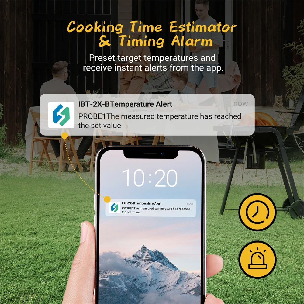 Inkbird WiFi Meat Thermometer IBBQ-4T, Wireless WiFi BBQ Thermometer for  Smoker, Oven | APP Calibration Temp Graph | Mobile Notification Timer Alarm  