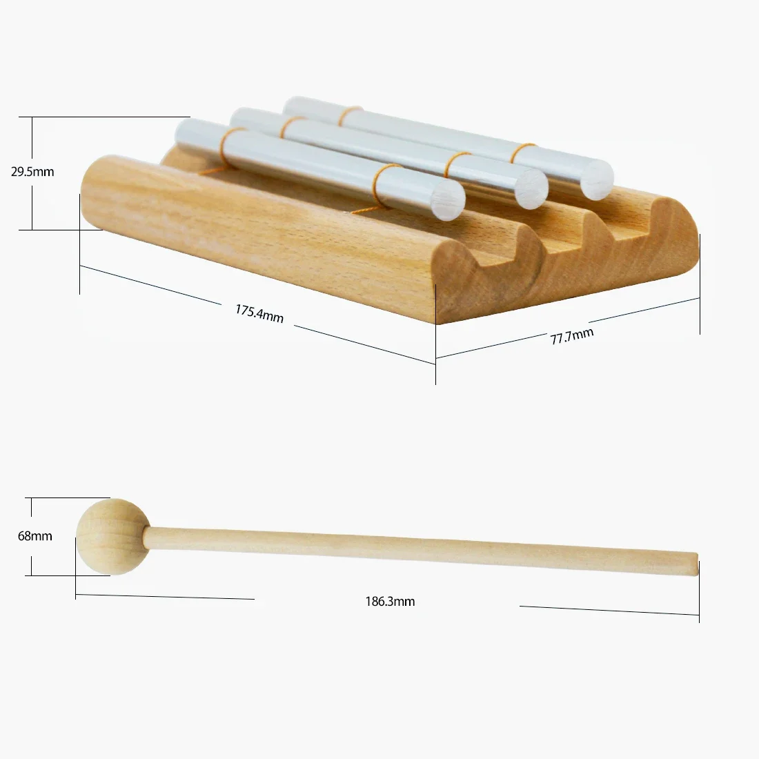 Bamboo Wind Chimes Meditation Chimes Children Percussion Instruments 3 Tone Wind Chimes Tabletop Meditation Chime Wooden Wind Bell With Mallet Kids Educational Music Toys Percussion Instrument