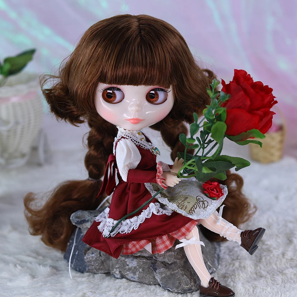ICY DBS 블라이스 인형 관절 바디, 귀여운 캐주얼 광택 얼굴 및 매트 얼굴 세트, 인형 DIY SD 선물 장난감