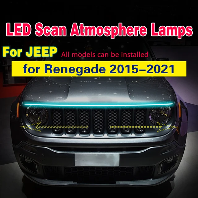1個ledスキャン開始昼間ライトdrlの実行ジープrenegade 2015-2021 12 12v柔軟なカー装飾雰囲気ランプdrl  AliExpress
