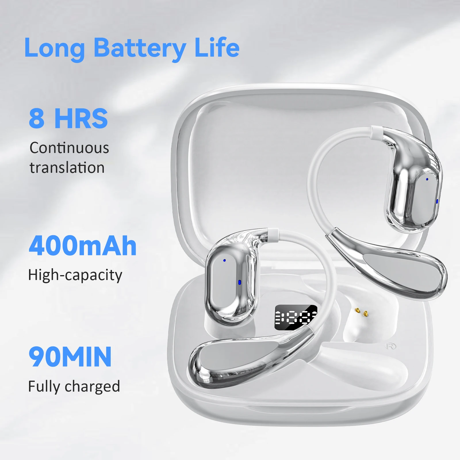 150-Language Earbuds Portable Real-time Translation Earphones High Accuracy Wireless Translator Device for Business Travel Study