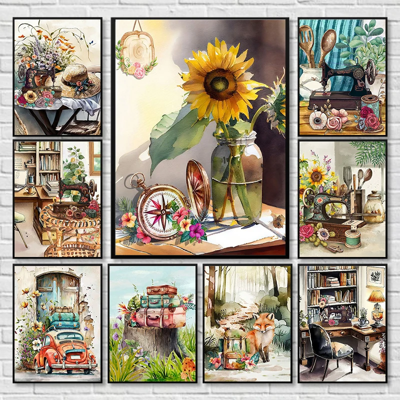 

PhotoCustom Oil Painting By Numbers Scenery Illustration For Adults Kill Time Painting By Number Painting Wall Decor