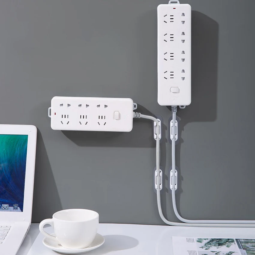 10PCS Cable Wire Holder Hook Wall Adhesive Data Line Organizer Clip Desktop USB Line Hook Tramsparent Cable Plug Line Hook Shelf