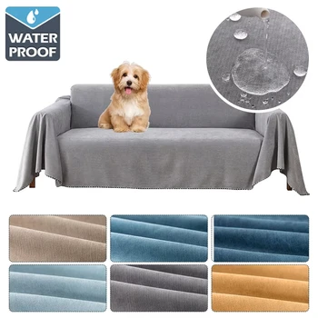 Coperta per divano impermeabile Copertura per mobili multiuso in tinta unita Tessuto resistente Antipolvere Antigraffio Decorazioni per il soggiorno della casa 1