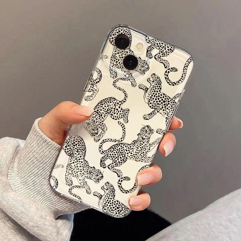 Cheetah Leopard Print Transparent Phone Case