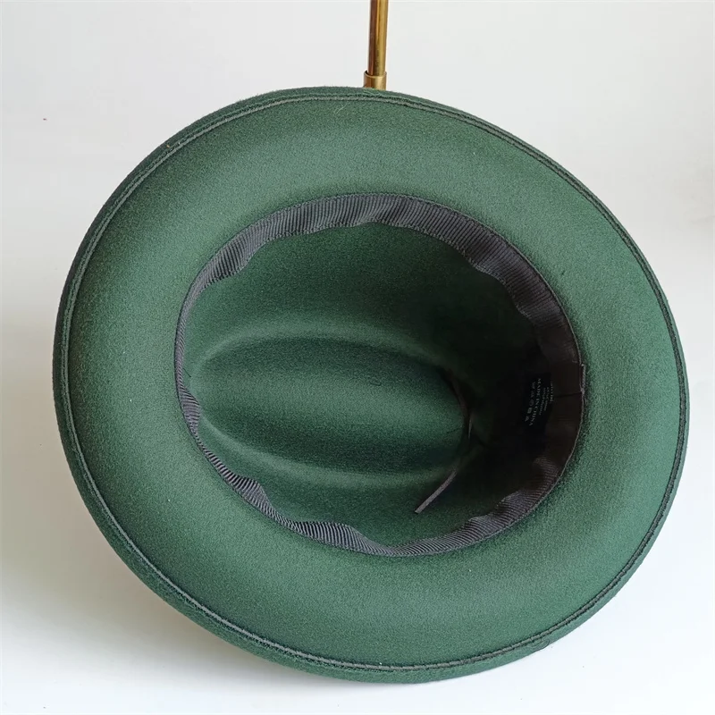 Dark Green Fedora Hat DIY fedora hat small turn-up men's hat retro jazz hat women's role-playing hat mens hat gorras para hom