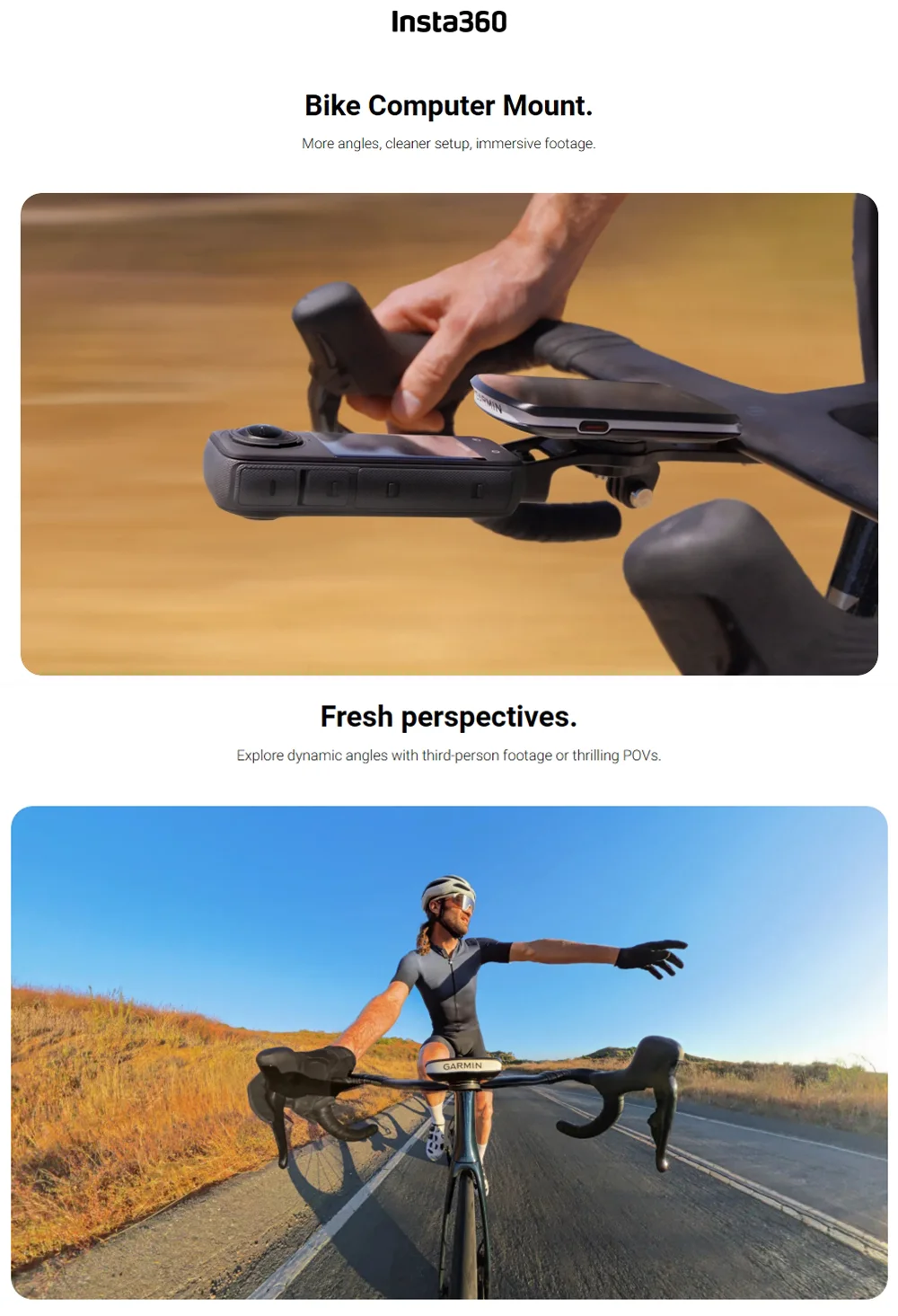 Accessoire Vélo Ordinateur Support Guidon Insta360 Vélo - Compatible Garmin, Wahoo - Fixation Caméra Et Ordinateur Vélo Support Gopro Moto