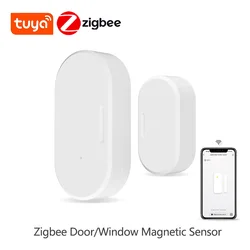 Smart Home Automation Zigbee Door & Window Alarm Sensor - Magnetic Open/Close Detector Compatible with Alexa & Google Home (1PCS)