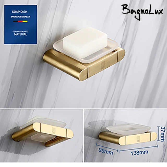 BagnoLuxสแตนเลสสตีลทองกระดาษผู้ถือเสื้อผ้าผ้าเช็ดตัวจานสบู่ห้องน้ำอุปกรณ์ห้องน้ำ 1