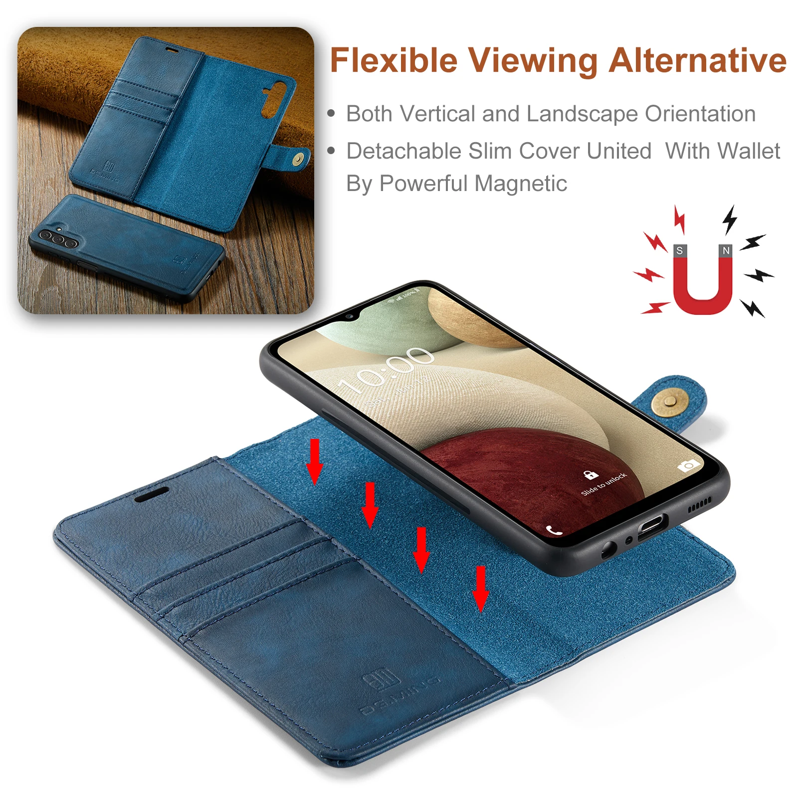 Magnetic Cow Genuine Leather Phone Wallet Case Book Stand For Samsung Galaxy A16 A15 A35 A55 A14 A24 A34 A54 A13 A23 A33 A53 A73
