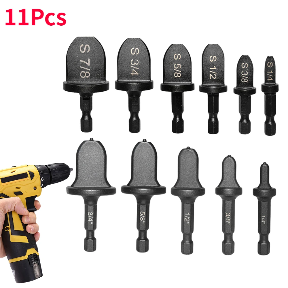 11Pcs Imperial Tube Expander Electric Drill Bit Flaring Tools Air