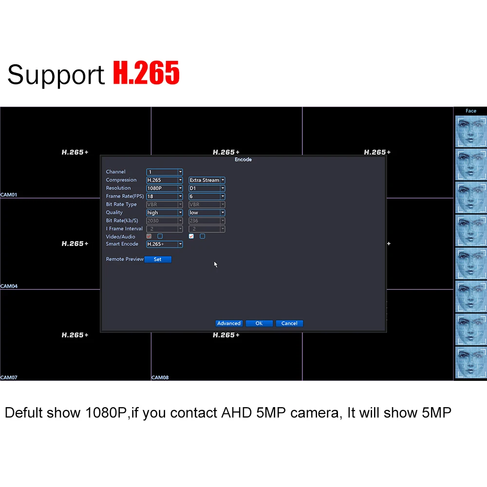USAFEQLO ̺긮 8CH AHD 8MP-N 4K-N ̴ DVR NVR H.265 XVi  ڴ, Ƴα AHD ī޶ HDMI  DVR