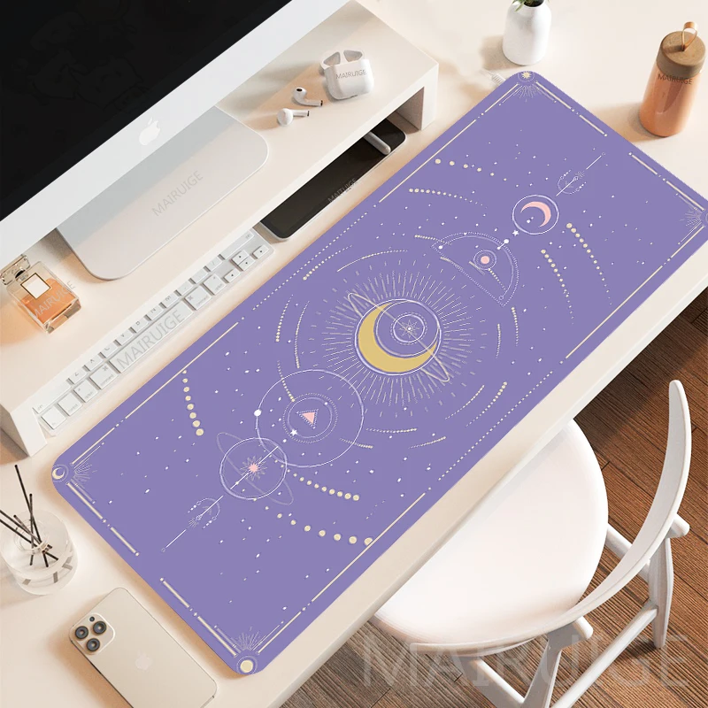 Kawaii Moon Star Mouse Pad Extra Girly Accessories Playmats Cute Carpets Lapto Gamer Purple Pink Magic Large Keyboard MouseMat mouse pad gaming mousepad