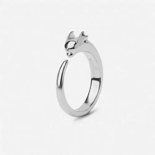 Pokemon Dratini Couple Ring S925 Silver Anime Peripheral Opening Adjustable  Cartoon Accessories Fashion Gift - Image 10