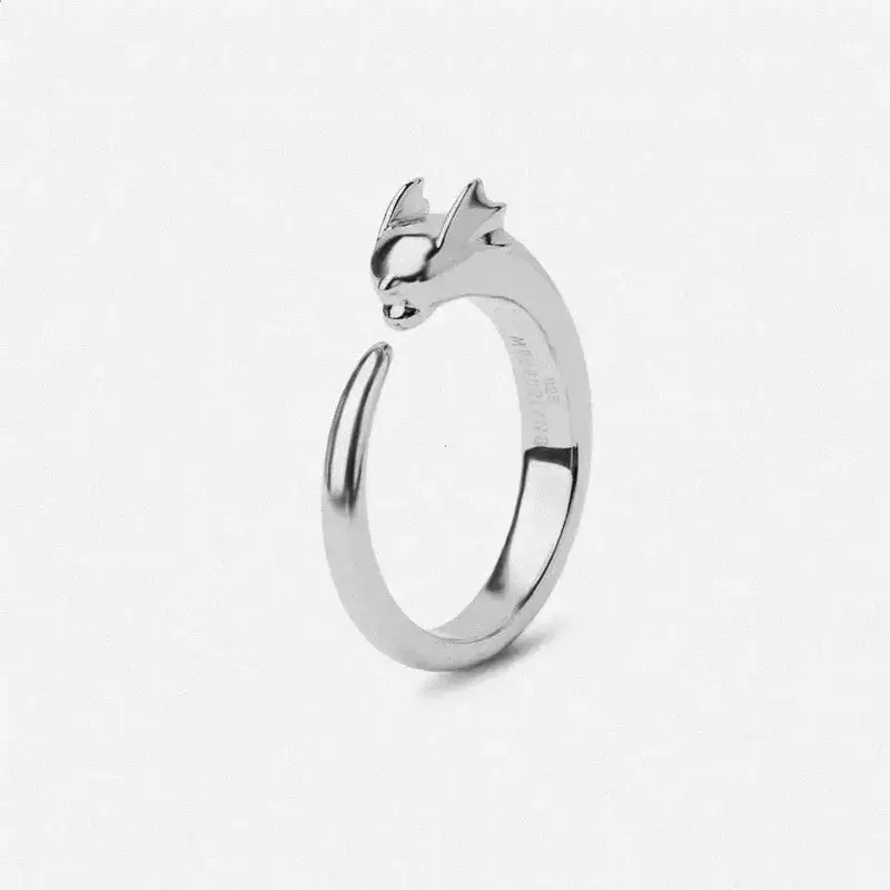 Pokemon Dratini Couple Ring S925 Silver Anime Peripheral Opening Adjustable  Cartoon Accessories Fashion Gift - Image 10