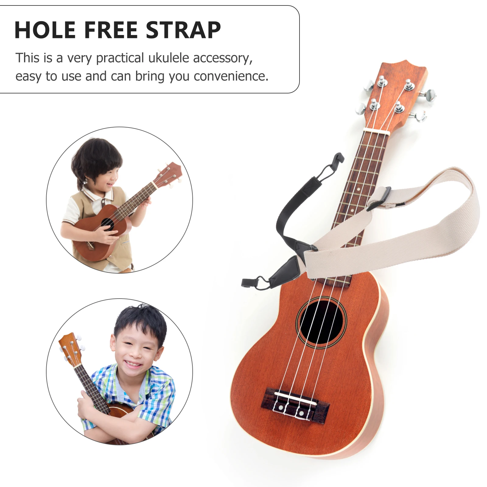 Lightweight Durable Cotton Ukulele & Guitar Strap - Essential Instrument Accessory