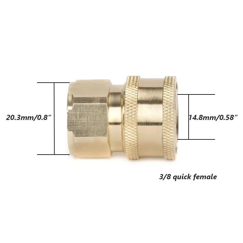 M22-14/15 threaded interface pure brass adapter, 3/8 quick connect can be used for connecting high-pressure cleaning machines 4