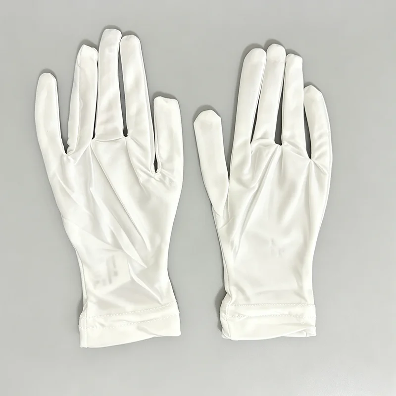 Solid Thin Oil Glossy Connected Finger Gloves Cosplay Sexy Gloves Shiny Role-playing Dress Gloves Jewelry Display Short Gloves