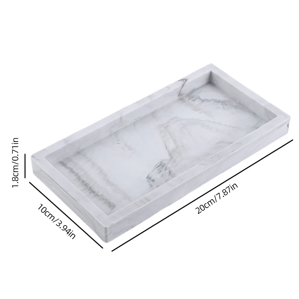 Silicone Dresser Vanity Tray Slip-Resistant Jewelry Ring Dish Lightweight Countertop Organizer Multipurpose Bathroom Accessories
