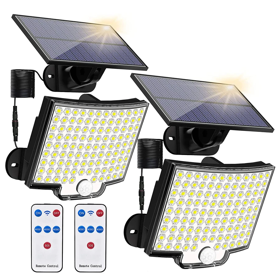 Outdoor LED Solar Light, Spotlights, Sensor de Movimento, Human Solar Flood Security Lights, IP65 impermeável, 3 modos, 106/318, 328