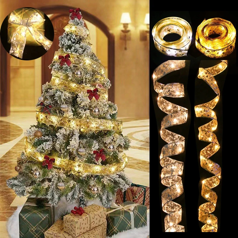 

Ribbon Fairy Light Christmas Decoration Christmas Tree Ornaments For Home Xmas String Lights Navidad Home Decors New Year 2024