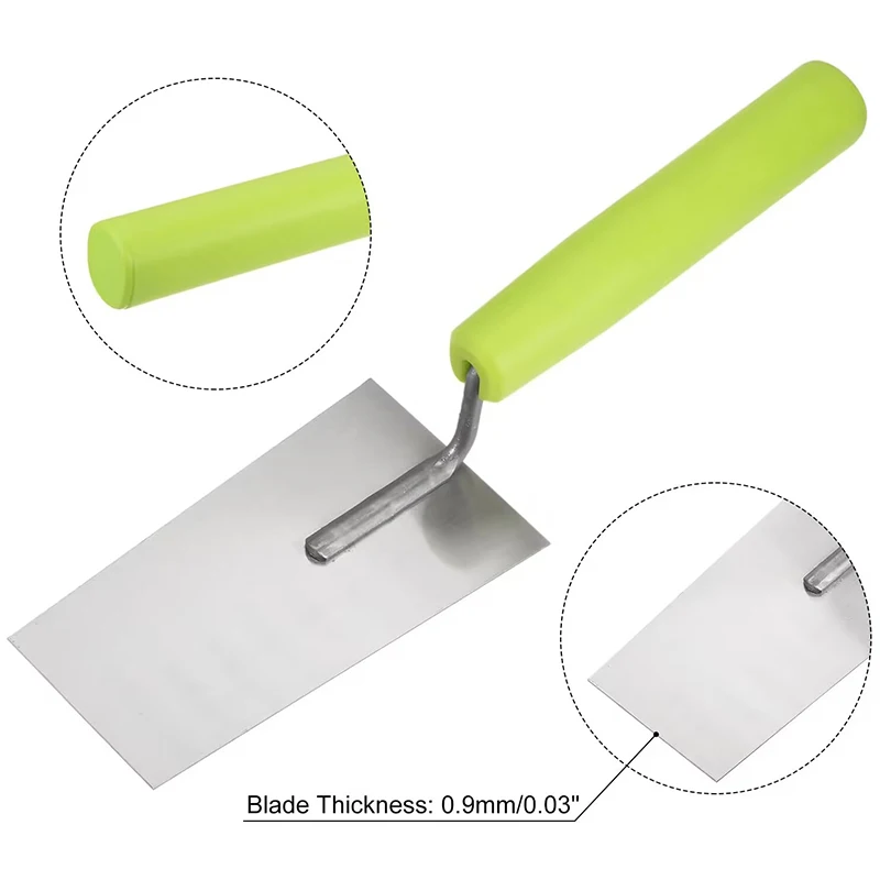 Enhanced Rubber Grip Carbon Steel Plaster Trowel for Construction and Repair Tasks