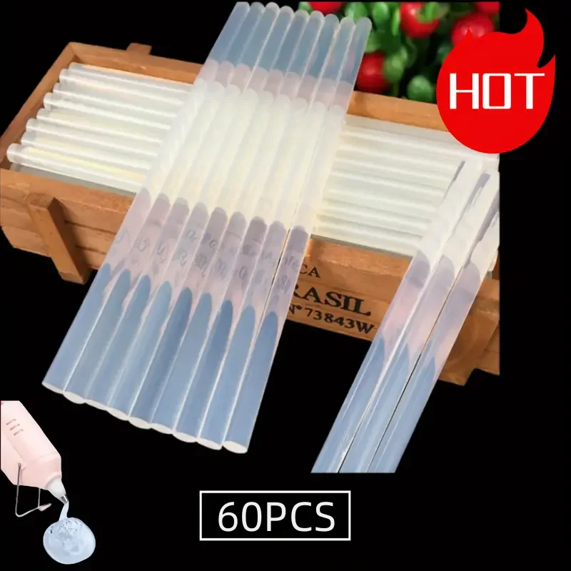 Hot Melt Adhesive 60PCS 7MM High Viscosity Transparent Super Stick High Temperature Resistant Strip