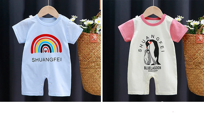 Baby Rompers Summer Newborn Baby Girl Clothes Boys Short Sleeve Jumpsuit Baby Clothes New Born Baby Items Bodysuit For Newborns Baby Bodysuits classic