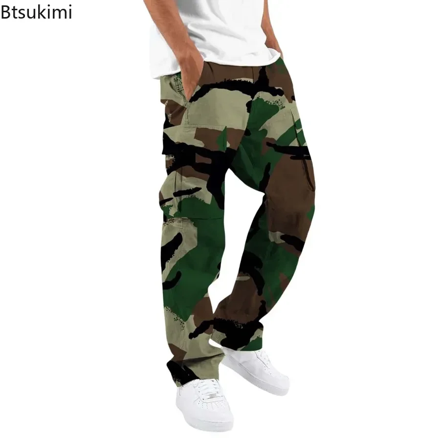 Pantaloni Cargo Mimetici da Uomo 2026, Trendy con Inserti e Multitasche, per Allenamento Outdoor, Casual, Jogger e Tuta Sportiva - immagine 2