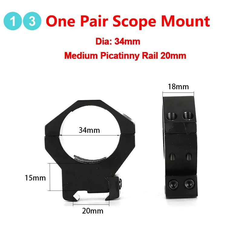 1 Pair 25.4mm 30mm 34mm Scope Mount Ring Set For Picatinny Dovetail Rail High Low Profile 1inch Scope Mount Ring For Weaver Rail