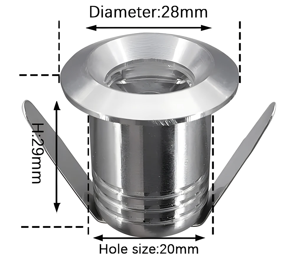 Silver/Black/White/Golden Mini LED Downlight 1W 20mm Jewelry Display Ceiling Recessed Cabinet Spot Lamp DC 12V 24V led cabinet light,under cabinet light,cabinet lights,led cabinet lights