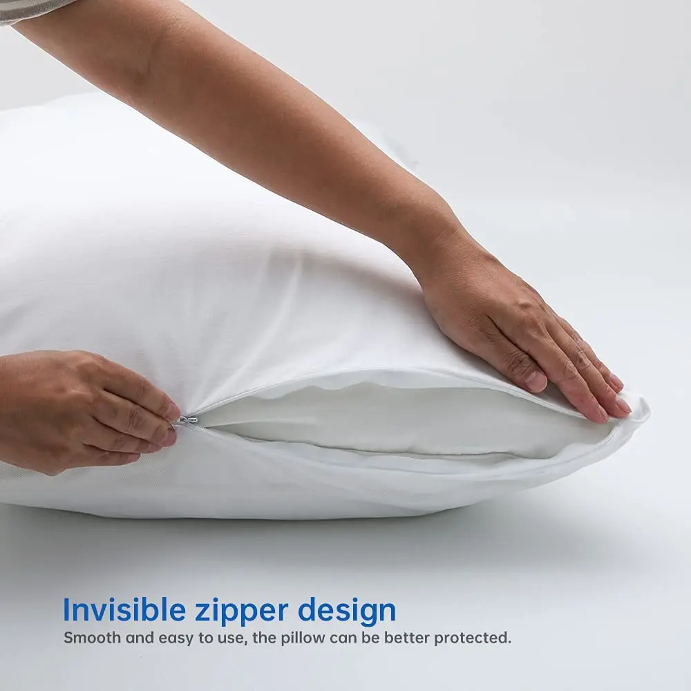 1PC 50x70cm Pillow Protector Smooth Pillow Cover Bed Bug Lock