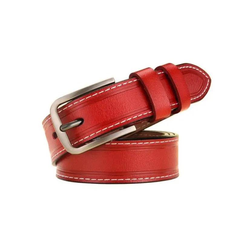 CC 30MM BELT IN CHERRY RED EMBROIDERED CALFSKIN METAL HARDWARE