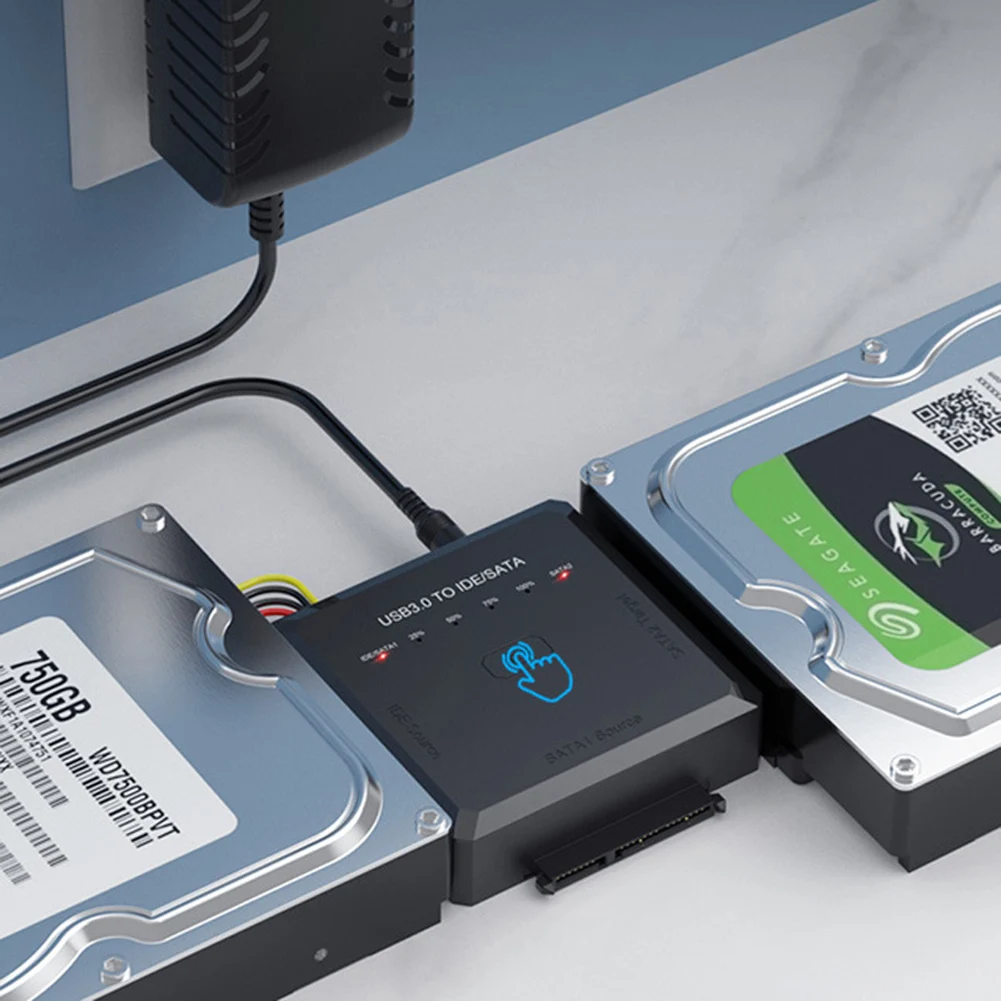 USB 3.0 To SATA IDE ϵ ̺   8TB 5Gbps 12V 2A   ġ LED ǥñ, 2.5 3.5 ġ  HDD/SSD 