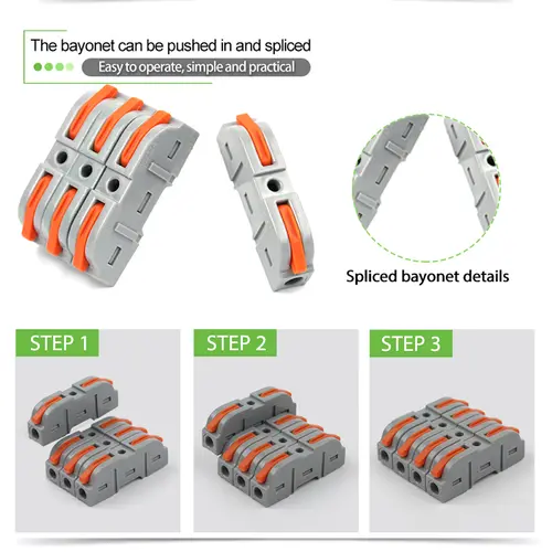 5PCS Fast Wire Connector Push-in Electrical Terminal Block Universal Splicing Wiring Cable Connectors For Cable Connection SPL ﻿ - Image 4