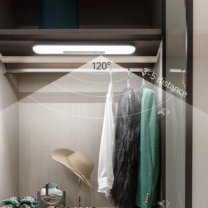 Under Cabinet Lights Motion Sensor Wardrobe Closet Stairs Light Cupboard Lamp Wireless Magnetic Lighting For Bedroom Wardrobe