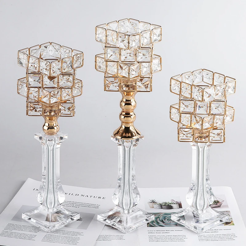 EuropeanStyleCrystalCandlestickNoveltyWeddingDecorCandlelight