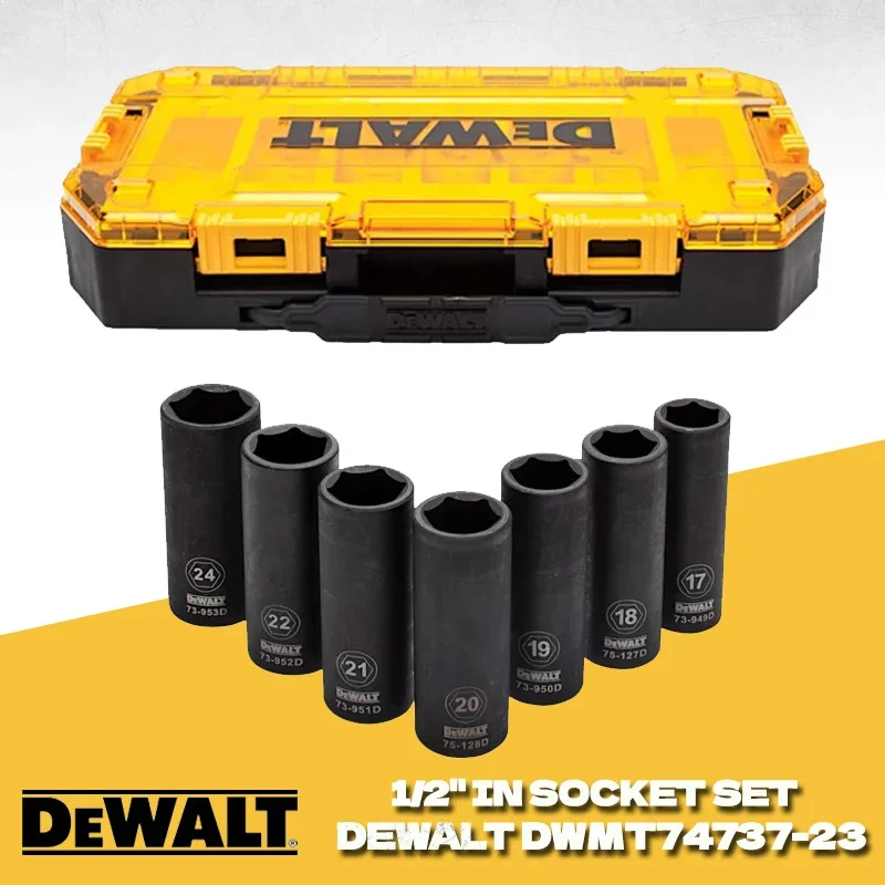 DEWALT 7Pcs 1/2 inch Drive Deep Impact Metric Socket Set Impact